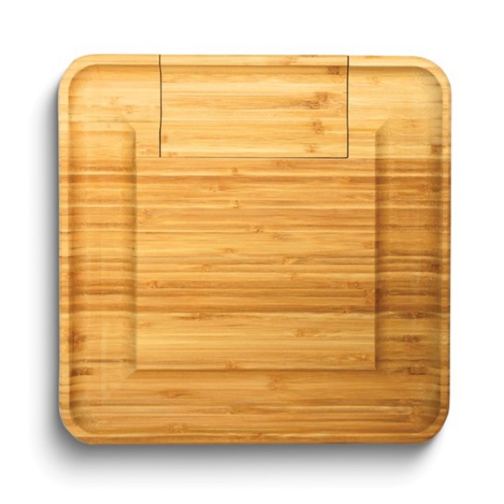 Bamboo Cheese Board with Drawer and Four Stainless Steel Tools Box Set